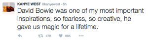 @kanyewest on David Bowie death