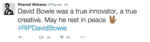 @Pharrell on David Bowie death