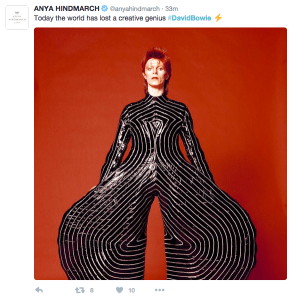 @anyahindmarch on David Bowie death