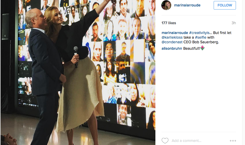 Bob Sauerberg and Karlie Kloss at Condé Nast meeting.