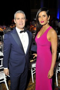 Andy Cohen and Padma Lakshmi amfAR gala, Inside, Cipriani Wall Street, New York, America - 10 Feb 2016