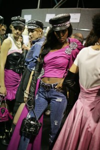 Backstage at Moschino Fall 2016