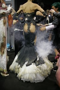 Backstage at Moschino Fall 2016