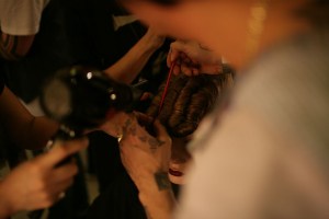 Backstage at Gareth Pugh RTW Fall 2016