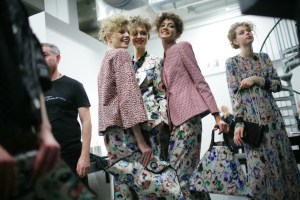 Backstage at Giorgio Armani RTW Fall 2016