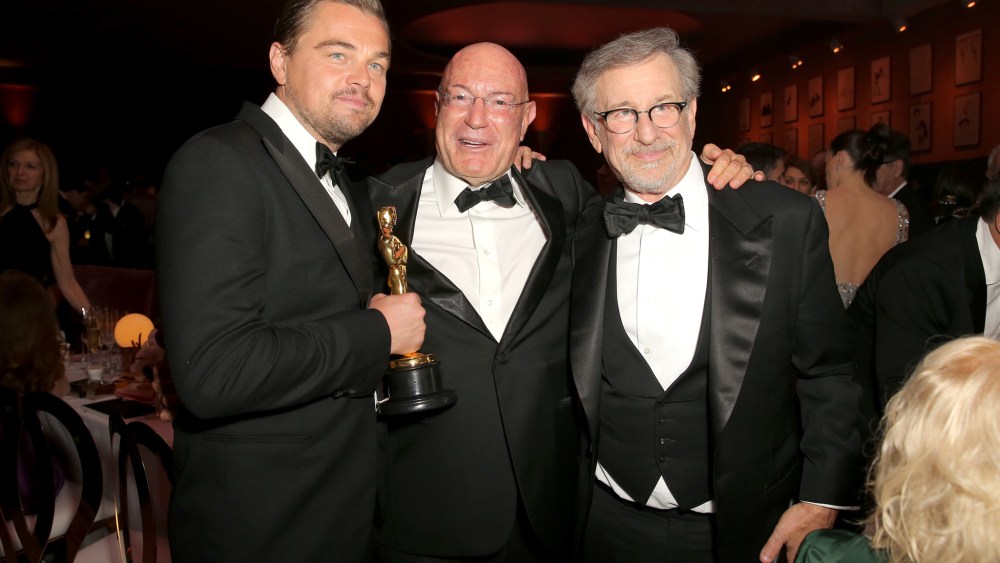 Leonardo DiCaprio, Arnon Milchan and Steven Spielberg 2016 Oscars Governor’s Ball
