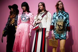 Backstage at Gucci Fall 2016