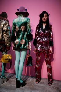 Backstage at Gucci Fall 2016