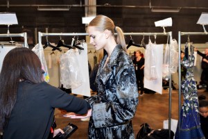 Backstage at J. Mendel RTW Fall 2016