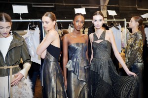 Backstage at J. Mendel RTW Fall 2016