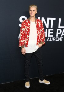 Justin Bieber at Saint Laurent Fall 2016