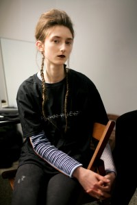 Backstage at Marco de Vincenzo Fall 2016