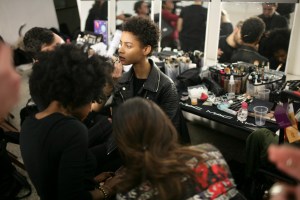 Backstage at Marco de Vincenzo Fall 2016