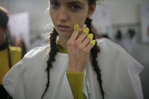 Backstage at Marco de Vincenzo Fall 2016