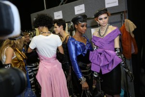 Backstage at Moschino Fall 2016