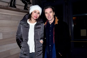 Minnie Driver and Neville Wakefield at Moncler Grenoble Dinner Party, Fall Winter 2016, New York Fashion Week, America - 13 Feb 2016