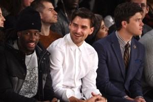 Dwayne Harris, Johannes Huebl and Colin Jost AT Perry Ellis show, Front Row, Fall Winter 2016, New York Fashion Week: Men's, America - 03 Feb 2016