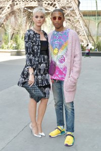 Katy Perry and Pharrell Williams at the Chanel Fall 2017 Ready-to-Wear Show on July 17, 2017 in Paris, France
