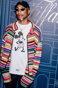 Pharrell Williams at the grand-reopening of the Landmark, Tiffany & Co.'s flagship store, held at Tiffany & Co. on April 27, 2023 in New York City.