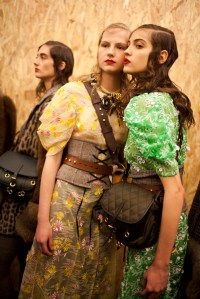 Backstage at Prada Fall 2016