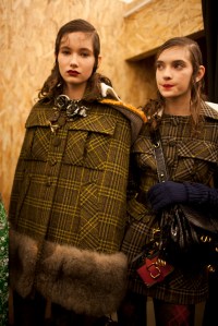 Backstage at Prada Fall 2016