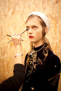 Backstage at Prada Fall 2016