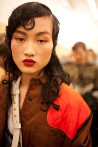 Backstage at Prada Fall 2016