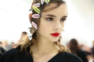 Backstage at Prada Fall 2016