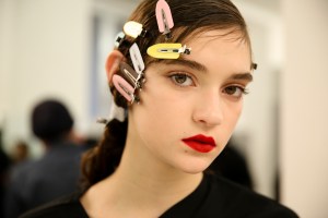 Backstage at Prada Fall 2016