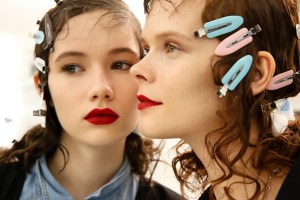 Backstage at Prada Fall 2016
