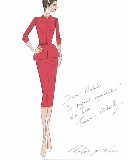Ralph & Russo sketch Dame Natalie Massenet