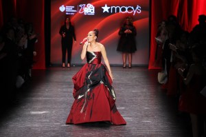Monica performs on the catwalk at Red for Women
