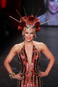 Gigi Gorgeous on the catwalk at Red for Women