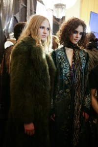 Backstage at Roberto Cavalli Fall 2016