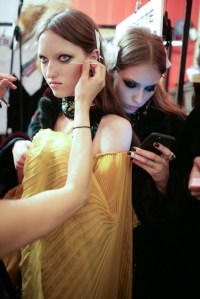 Backstage at Roberto Cavalli Fall 2016
