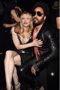 Courtney Love and Lenny Kravitz at Saint Laurent Fall 2016