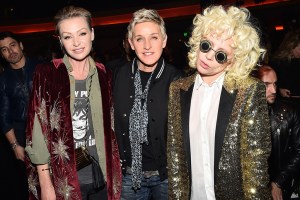 Portia de Rossi, Ellen Degeneres and Lady Gaga at Saint Laurent Fall 2016
