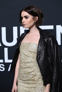 Lily Collins at Saint Laurent Fall 2016