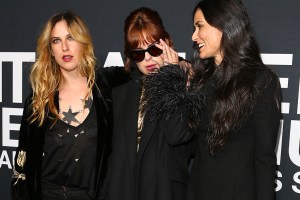 Scout Willis, Tallulah Willis and Demi Moore at Saint Laurent Fall 2016
