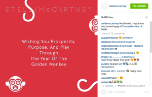 @stellamccartney Celebrates Chinese New Year on Instagram