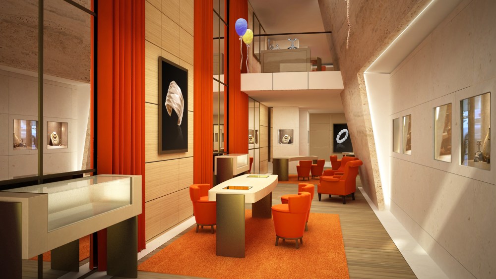 A rendering for Vhernier's New York store.