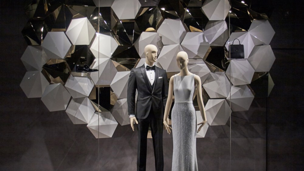A Hugo Boss window display.