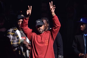 Kanye West front row at Yeezy RTW Fall 2016