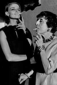 Paris, for Harper’s Bazaar, with Iris Bianchi and writer Marie-Louise Bosquet, 1962