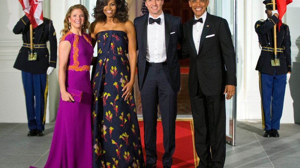 Barack Obama, Justin Trudeau, Michelle Obama and Sophie Gregoire Trudeau
