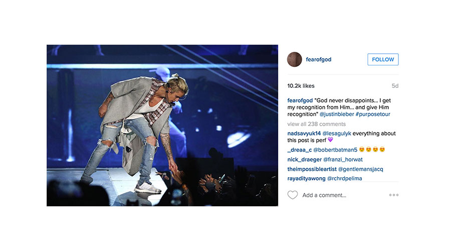 Justin Bieber in Fear of God