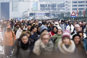 The scene in Brussels.
