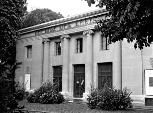 The façade of the theater Espace Pierre Cardin