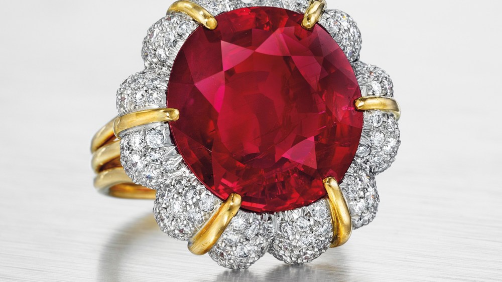 The Jubilee Ruby: a 15.99-karat Burmese ruby and diamond ring by Verdura.