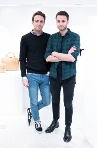 Arnaud Vaillant and Sébastien Meyer at the Courrèges spring '16 collection launch at Bergdorf Goodman
